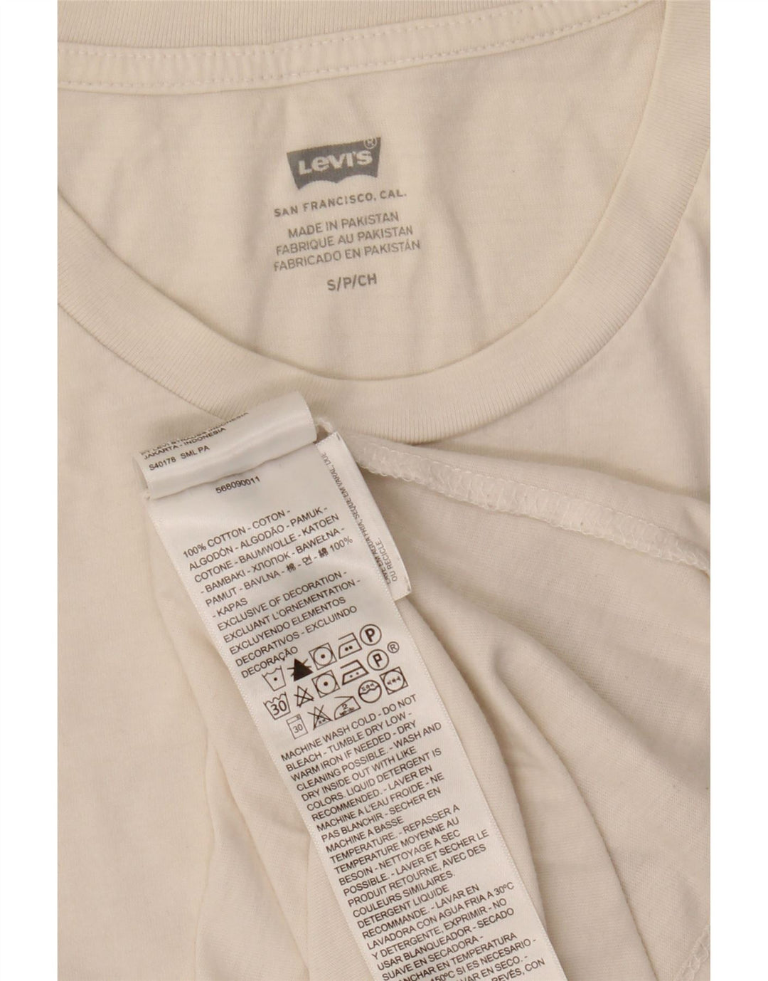 T-shirt da uomo Levi's Top Small in cotone bianco