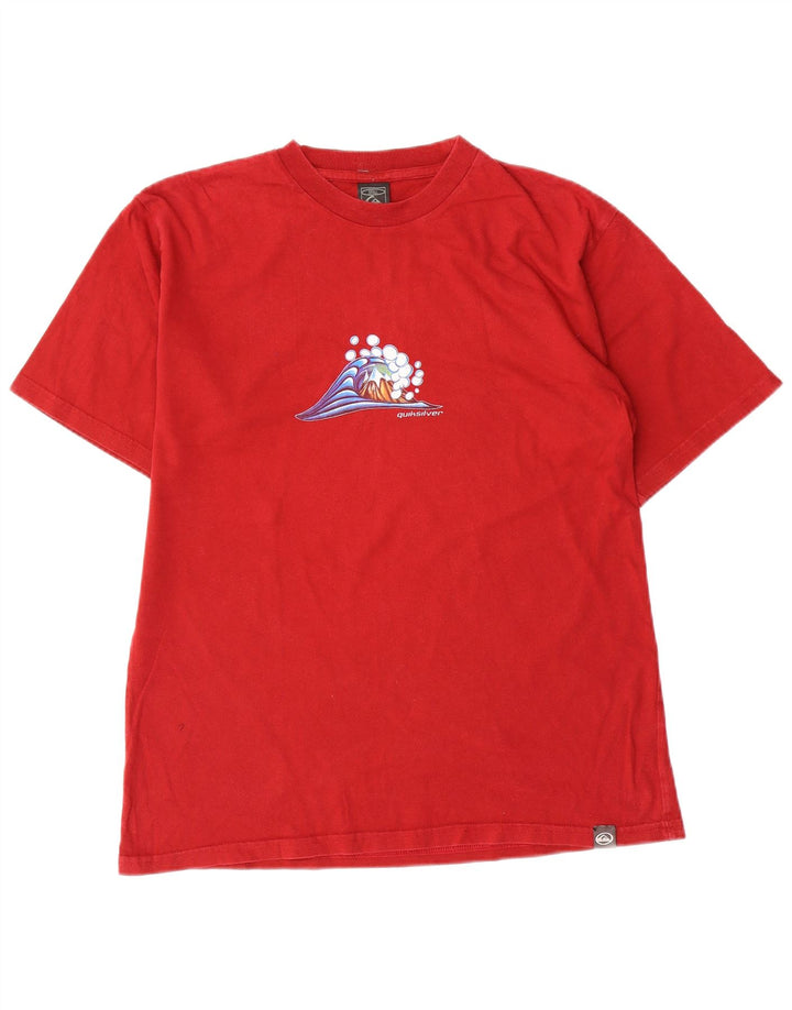 T-shirt grafica da uomo Quiksilver Top piccola in cotone rosso