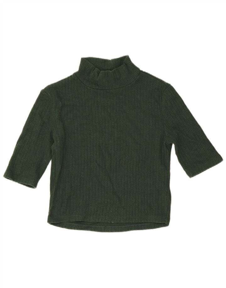 Top corto in camicetta corta da donna Zara UK 8 piccolo in viscosa verde