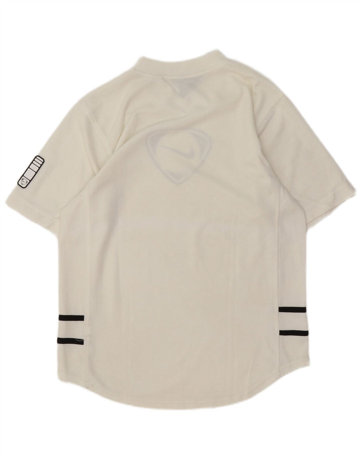 T-shirt grafica da uomo Nike Top UK 36/38 piccola in poliestere a righe bianche