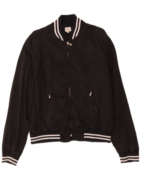 Calvin Klein Jeans Giacca bomber grafica da uomo UK 42 XL Cotone nero