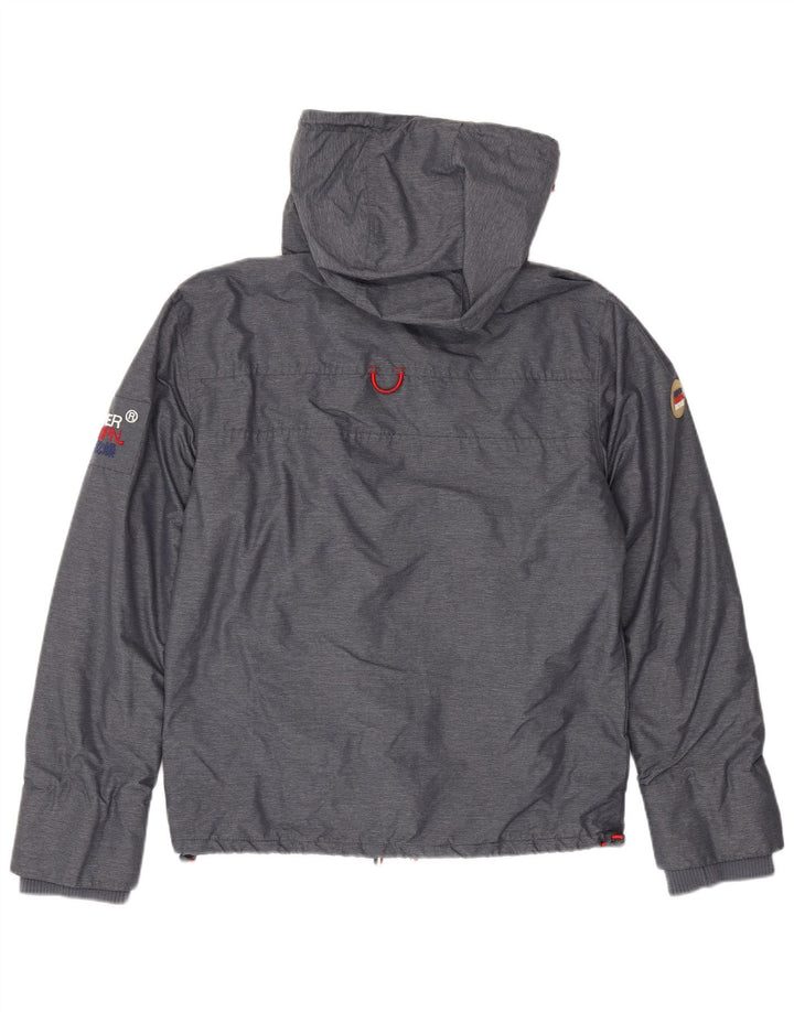 Giacca a vento con cappuccio da uomo SUPERDRY UK 38 Poliestere grigio medio