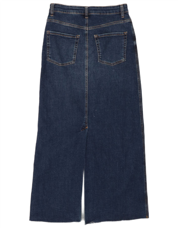 Gonna maxi in denim da donna Zara media W28 in cotone blu navy