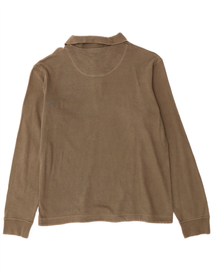 Polo da uomo a maniche lunghe vestibilità regolare TIMBERLAND in cotone kaki medio