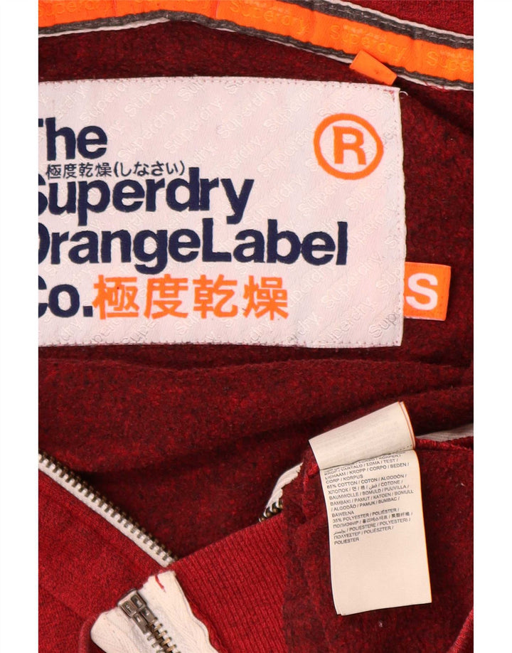 Maglione con cappuccio e zip da uomo Superdry piccolo in cotone rosso