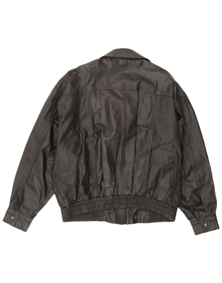 Giacca in pelle vintage da uomo UK 42 XL nera