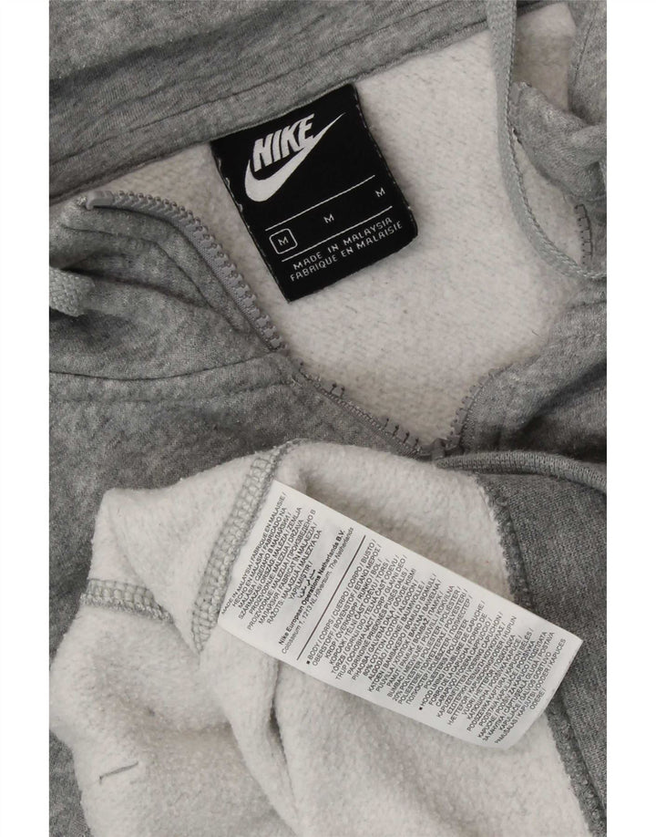 Felpa con cappuccio e zip Nike da uomo in cotone screziato grigio medio