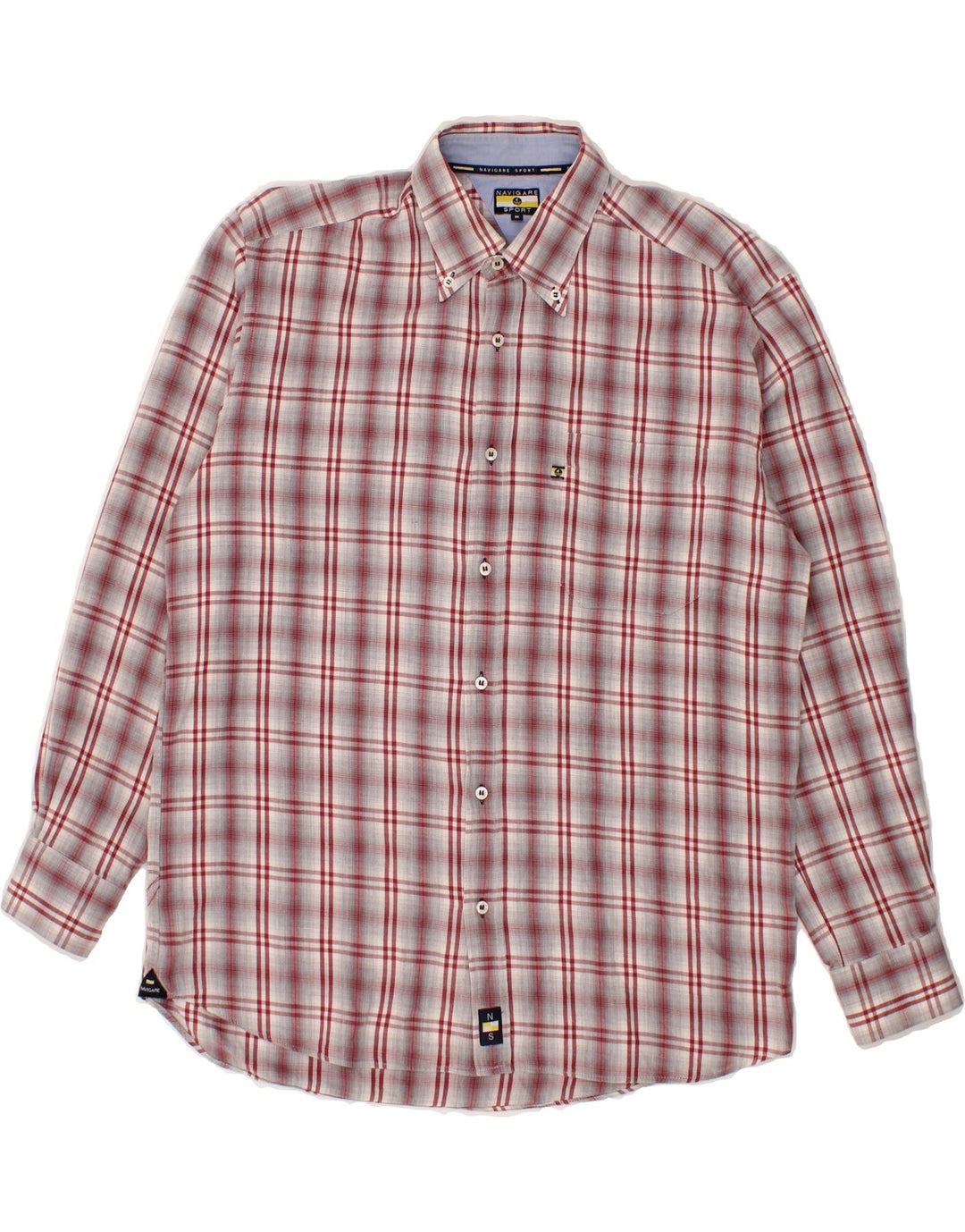 NAVIGARE Mens Shirt Medium Red Check Vintage Navigare and Second-Hand Navigare from Messina Hembry 