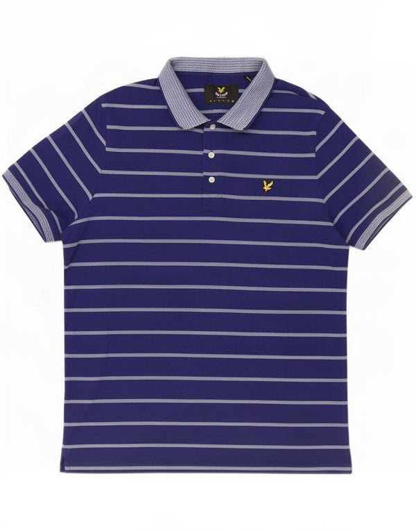 Polo da uomo Lyle & Scott 2XL cotone a righe blu