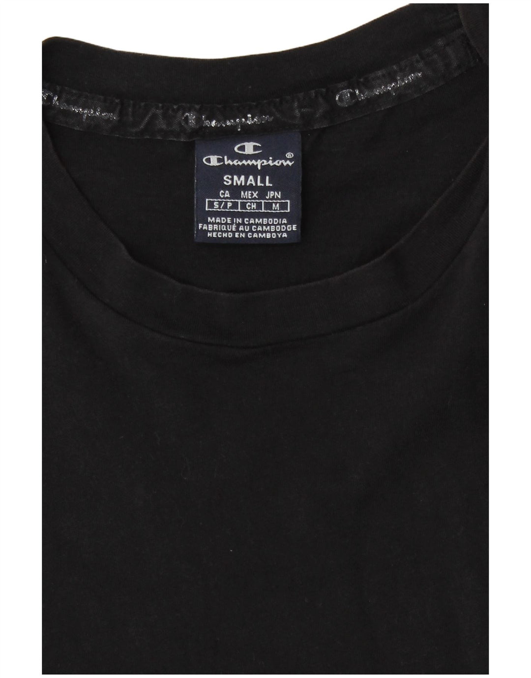T-shirt grafica da uomo Champion Top piccola nera