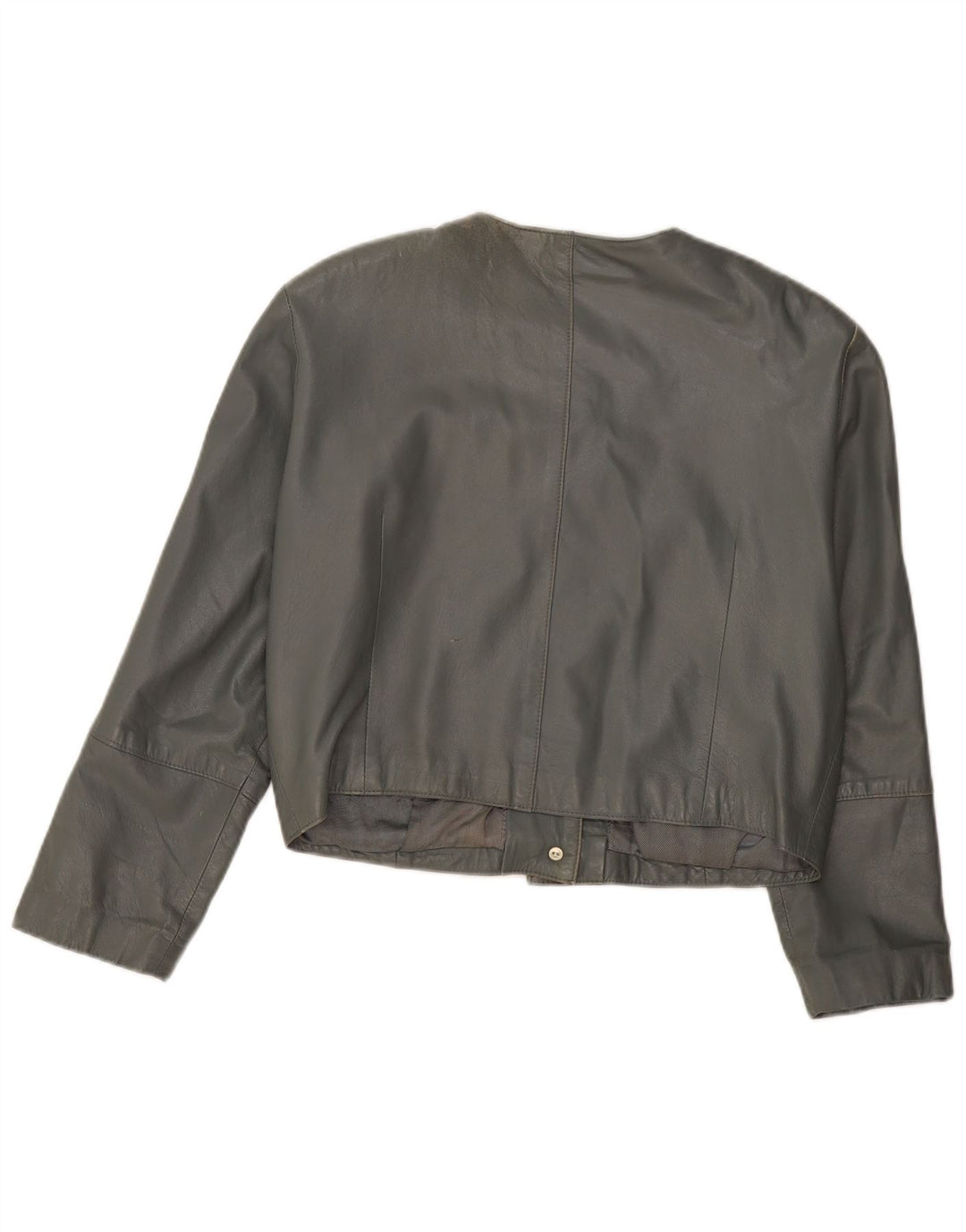 Giubbotto bomber in pelle da donna VINTAGE UK 12 Pelle grigio medio