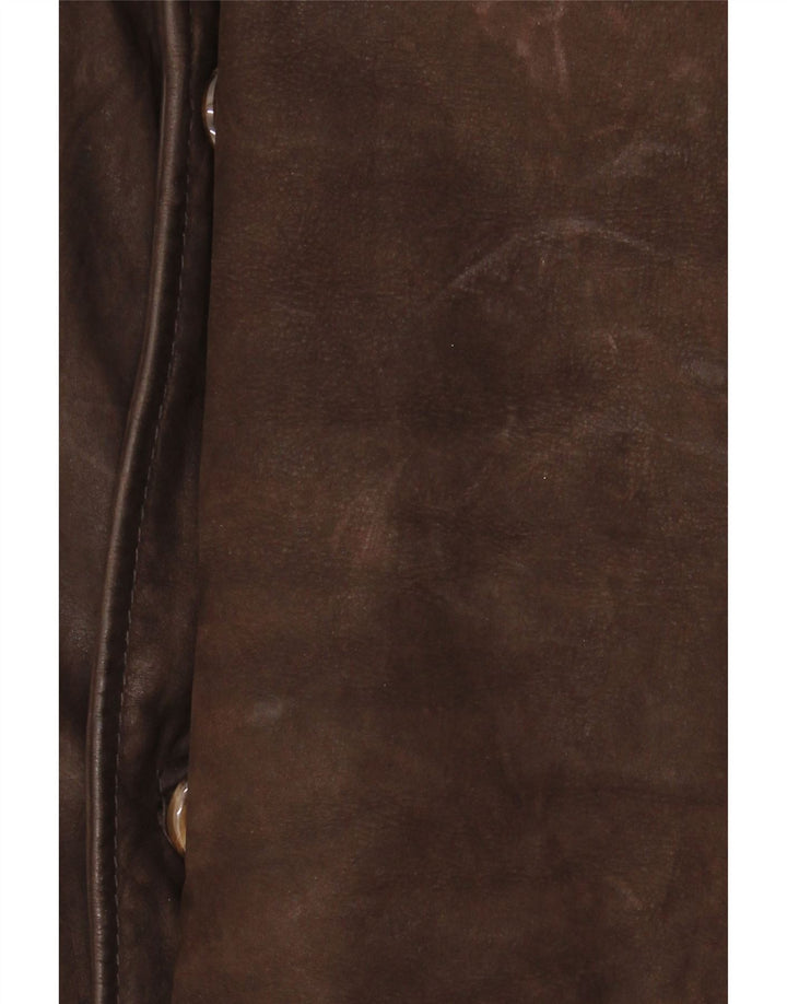 Giacca in pelle vintage da uomo IT 48 in pelle marrone medio