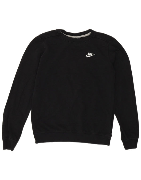Nike Womens Crop Loose Fit Sweatshirt Jumper UK 6 XS Grey Cotton Sports