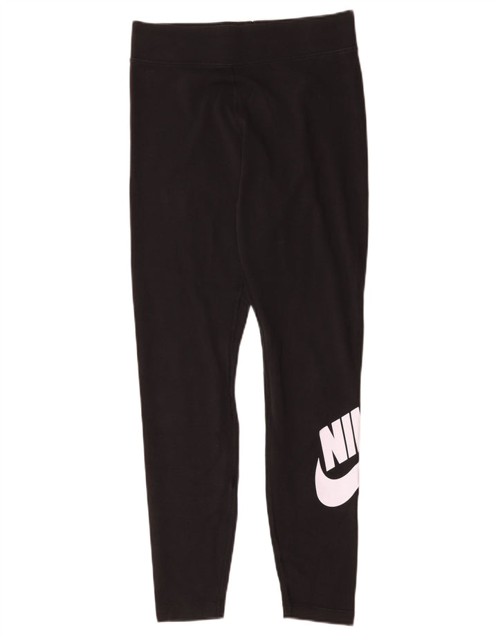 Leggings grafici da donna Nike UK 14 cotone medio nero