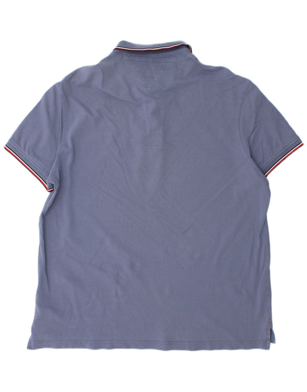 Polo slim fit da uomo Tommy Hilfiger 3XL in cotone blu