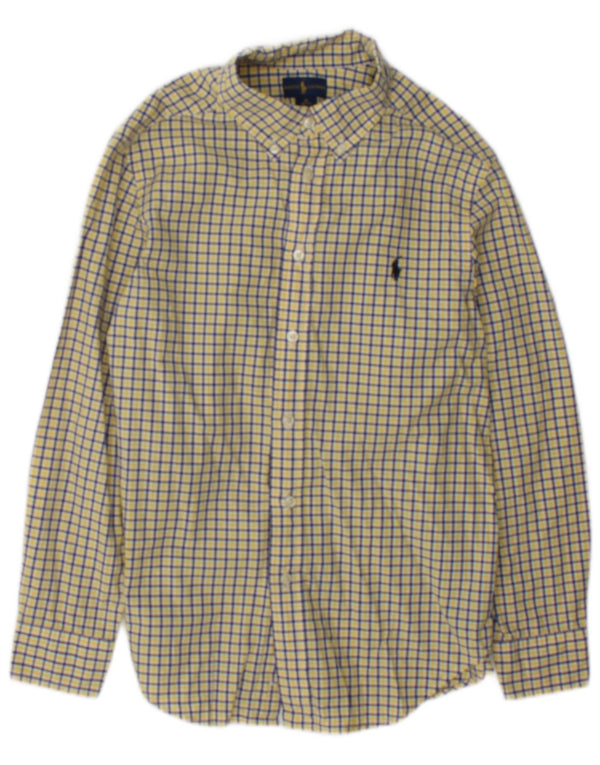 Camicia Ralph Lauren per ragazzi 10-11 anni in cotone a quadri giallo medio