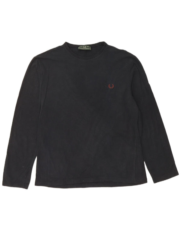 FRED PERRY Top da uomo a maniche lunghe XL in cotone nero