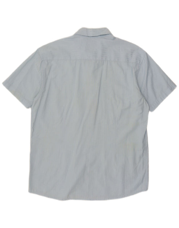 Camicia a maniche corte da uomo Quiksilver XL in cotone a righe blu