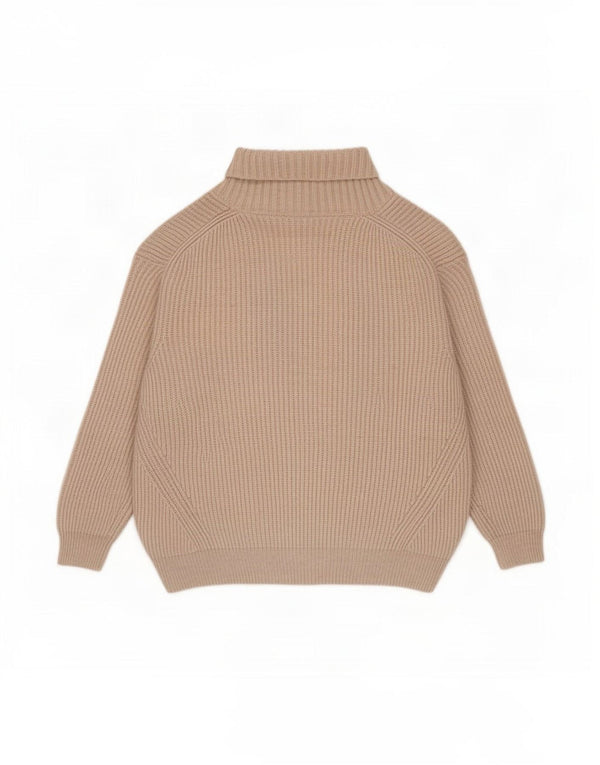 Marks & Spencer Womens Oversized Roll Neck Jumper Sweater UK 16 Large Beige