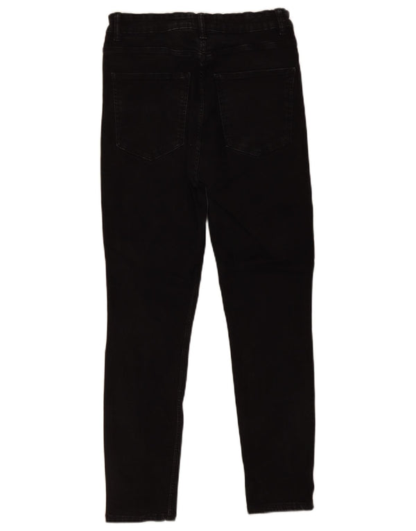 Jeans skinny corti da donna Zara EU 42 Large W32 L26 cotone nero