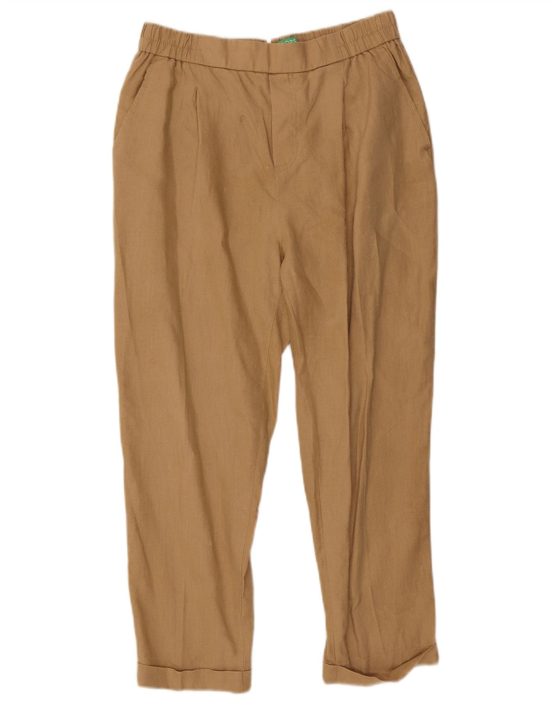Pantaloni corti dritti da donna Benetton medi W28 L24 Lino beige