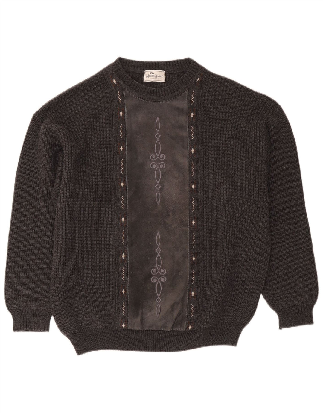 Maglione maglione girocollo da uomo Montezemolo grande classico grigio