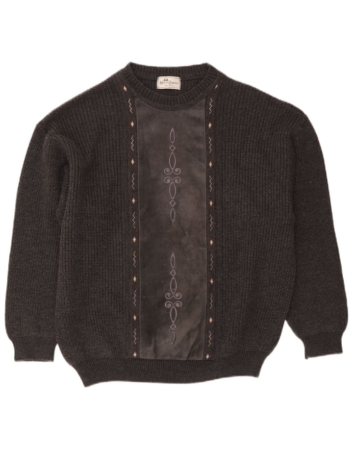 Maglione maglione girocollo da uomo Montezemolo grande classico grigio