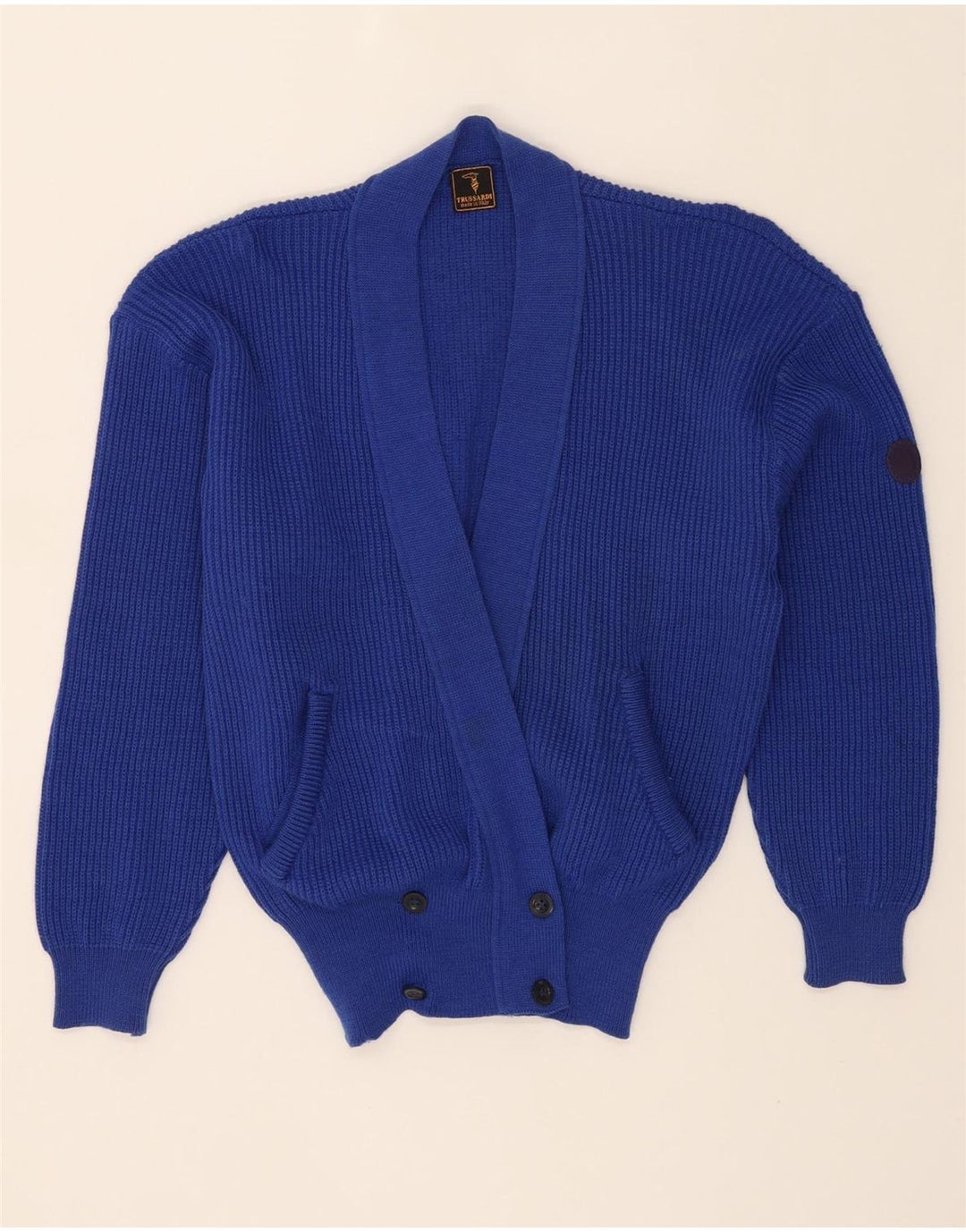 TRUSSARDI Womens Cardigan Sweater IT 40 Small Blue Vintage Trussardi and Second-Hand Trussardi from Messina Hembry 