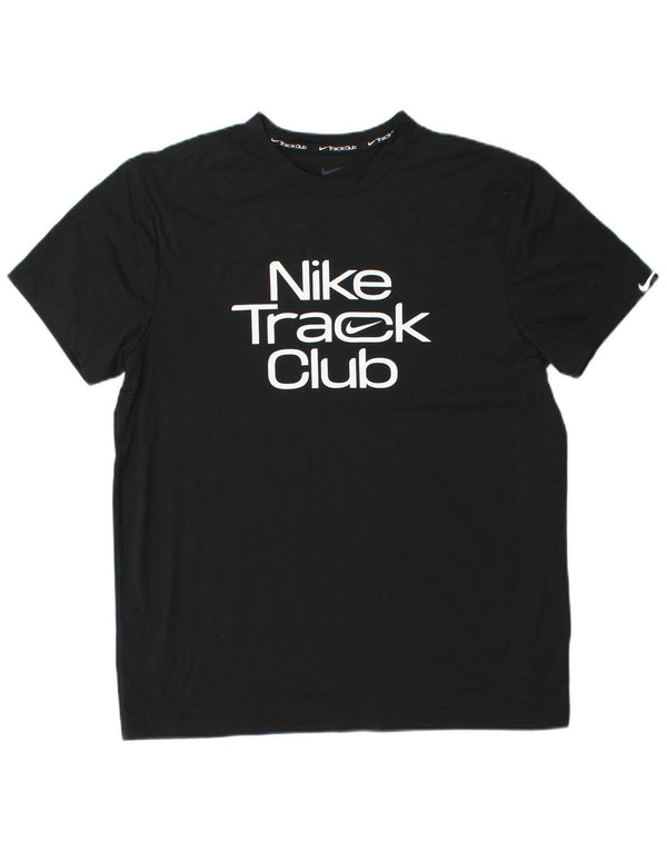 NIKE T-shirt grafica da uomo Dri Fit Top medio nero in poliestere