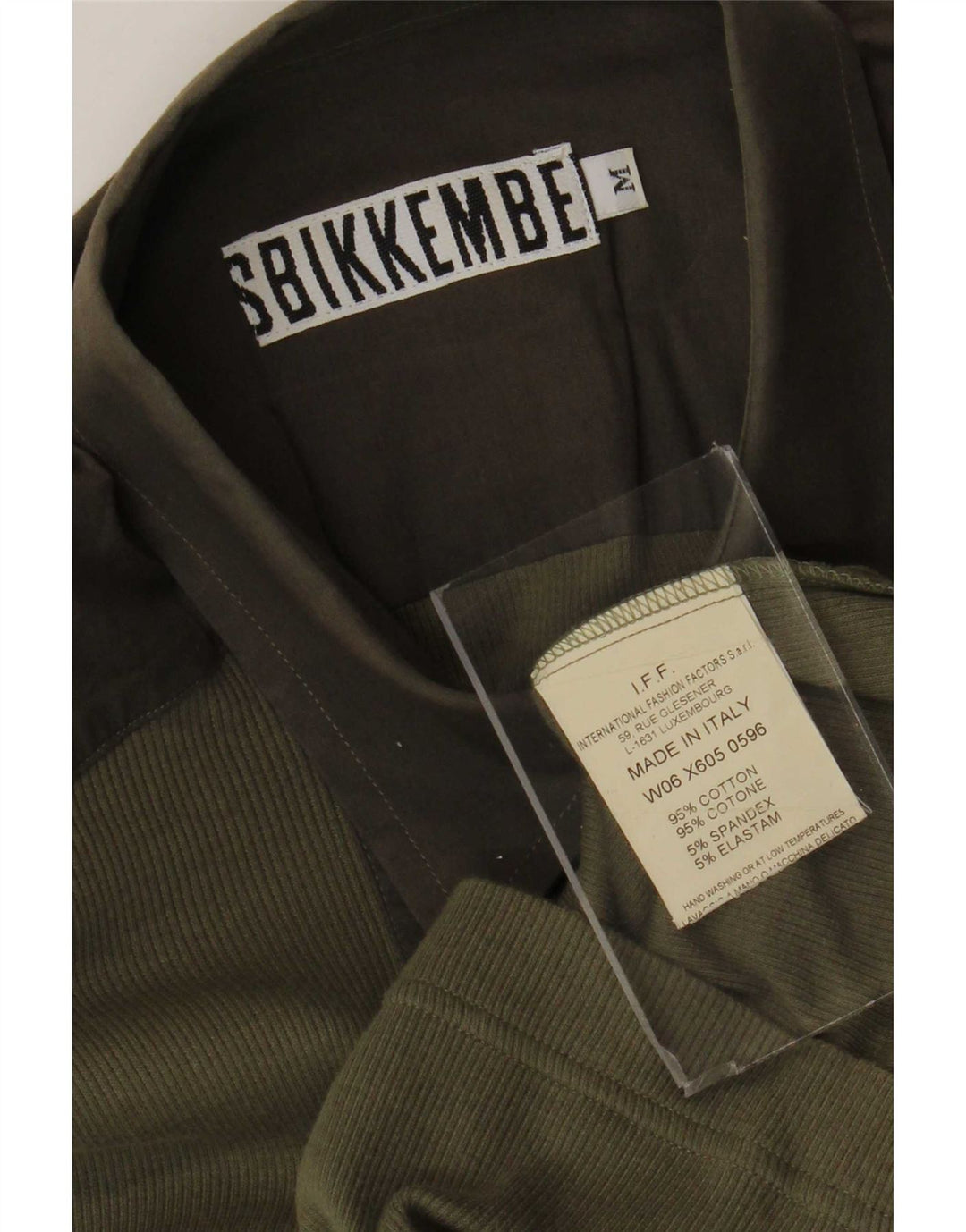 Camicia grafica da uomo Bikkembergs in cotone color block medio kaki