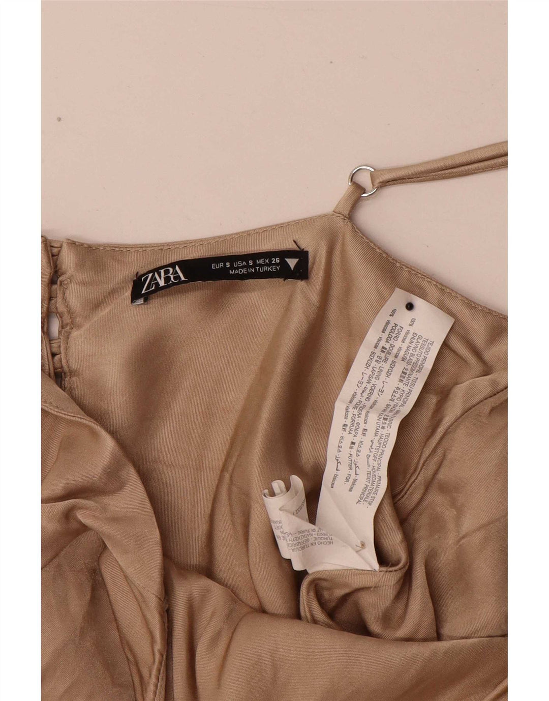 Canotta da donna Zara UK 10 piccola in viscosa beige
