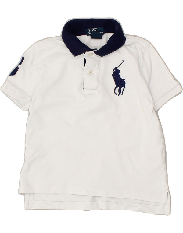 POLO RALPH LAUREN Polo grafica per ragazzi 2-3 anni in cotone bianco