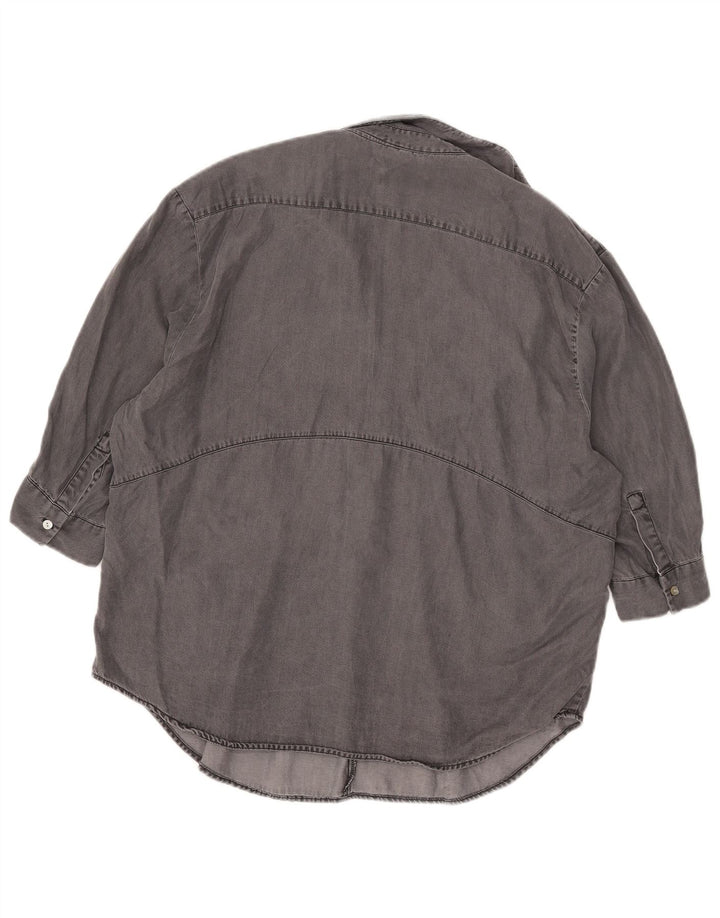 Maglia pullover oversize da donna Zara con maniche a 3/4 UK 14 Lyocell grigio medio