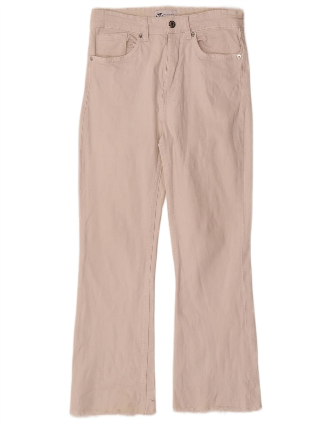 Jeans corti da donna Zara EU 38 piccoli W28 L25 bianchi