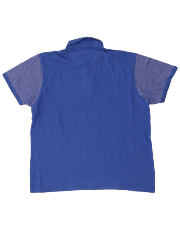 Polo da uomo Pierre Cardin XL in cotone color block blu