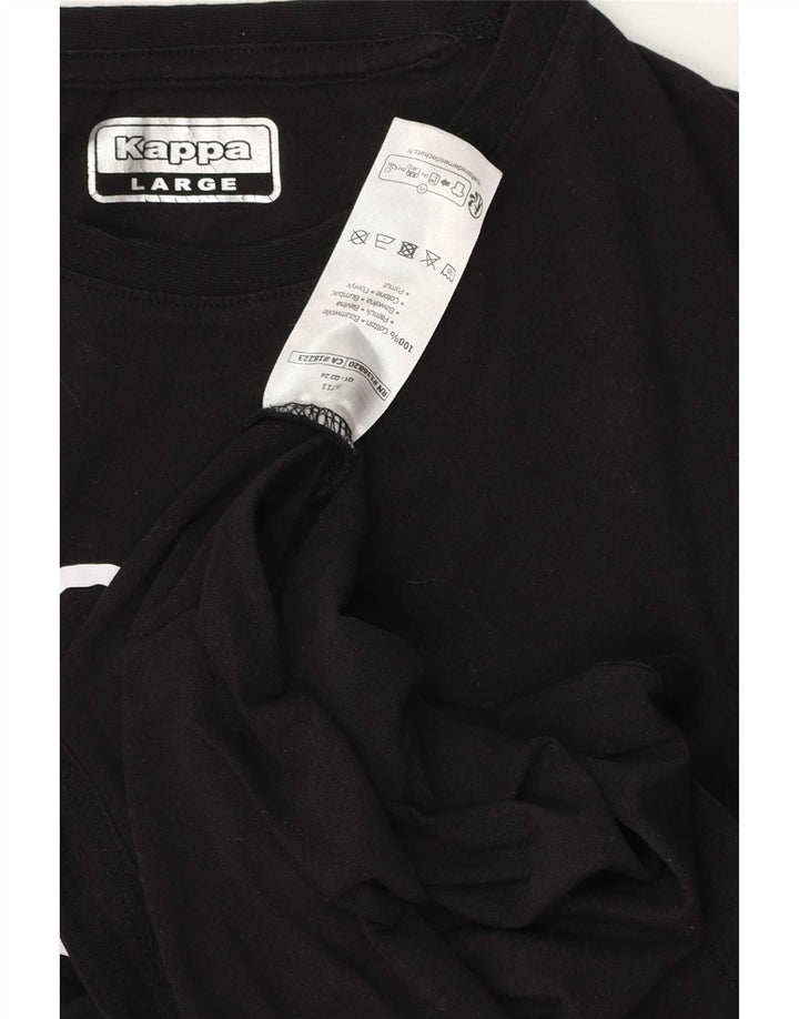 T-shirt grafica Kappa da donna, grande, in cotone nero