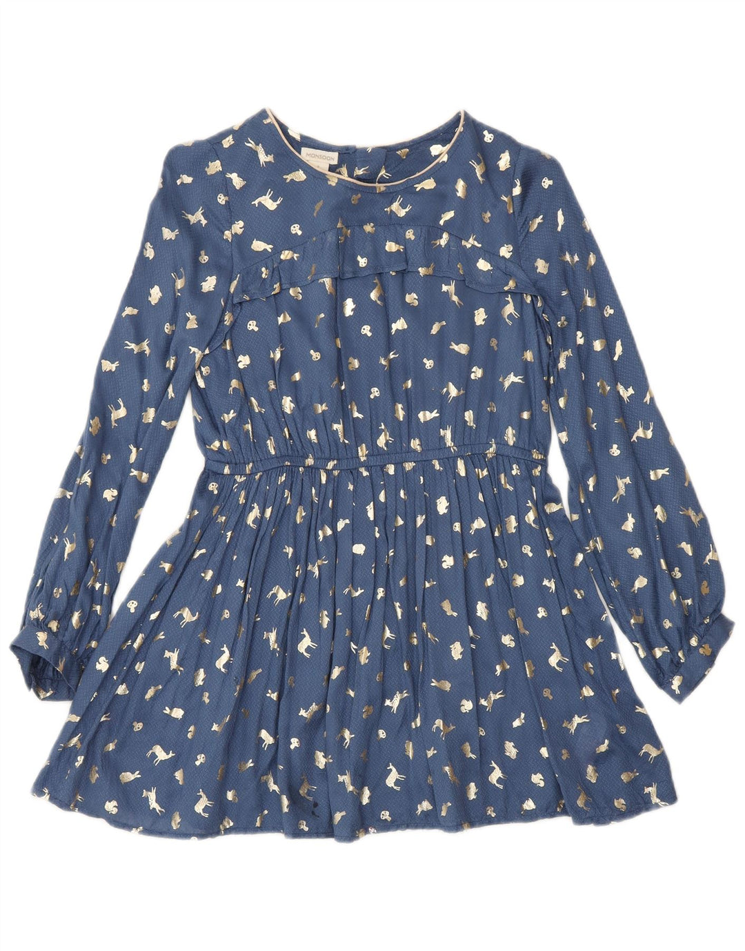 Abito a trapezio a maniche lunghe per ragazze Mossimo con motivo astratto 8-9 anni blu navy