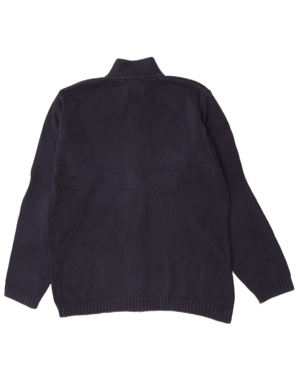 Gant Maglione Cardigan da Uomo Grande in Cotone Blu Navy