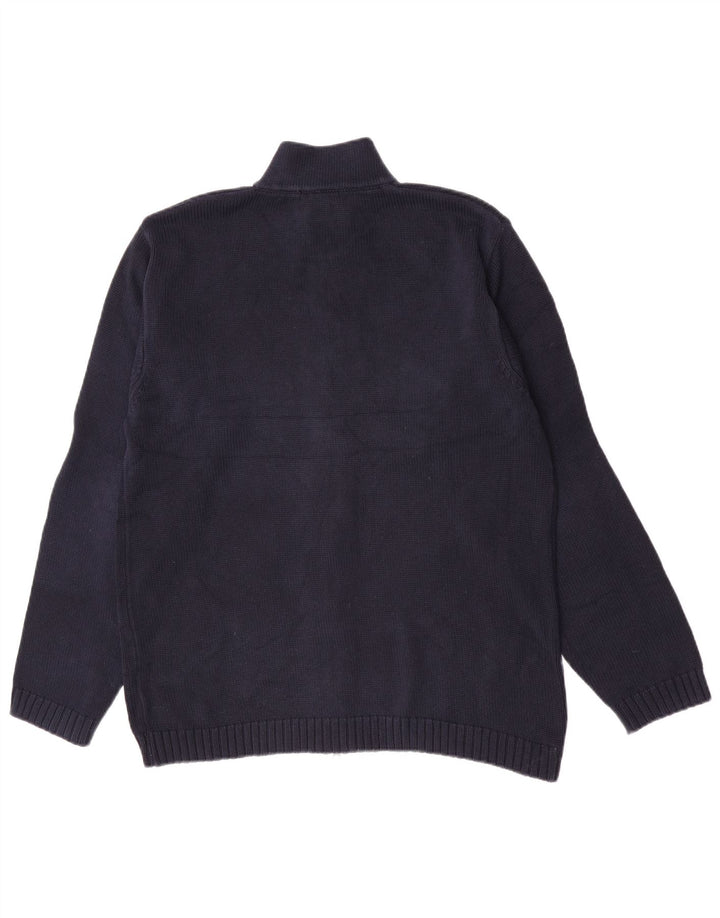 Gant Maglione Cardigan da Uomo Grande in Cotone Blu Navy
