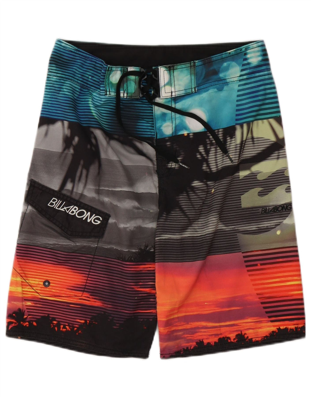Pantaloncini da bagno grafici da uomo Billabong a righe medie multicolori