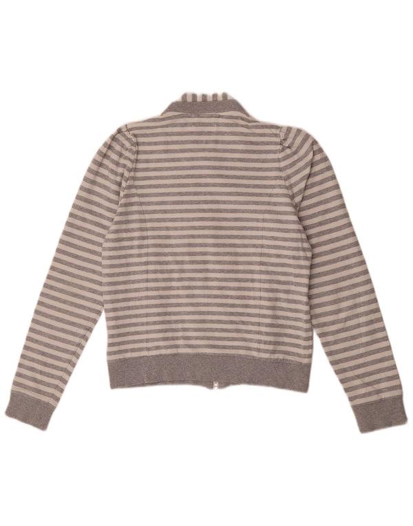 Giacca da ginnastica grafica da donna Adidas IT 44 Cotone a righe grigio medio