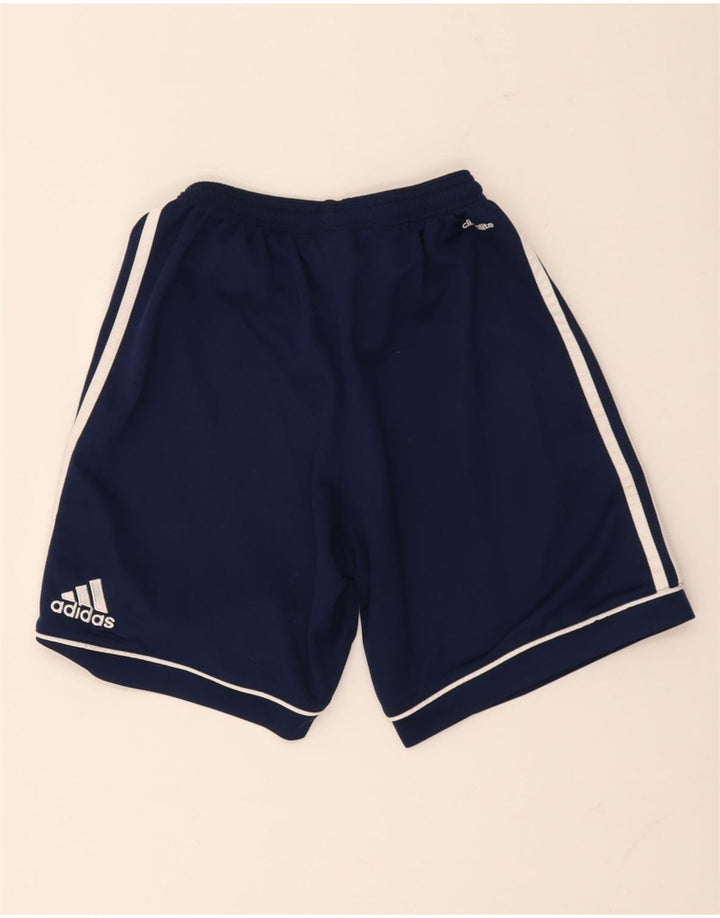Pantaloncini sportivi Adidas Climalite da ragazzo 13-14 anni in poliestere blu navy