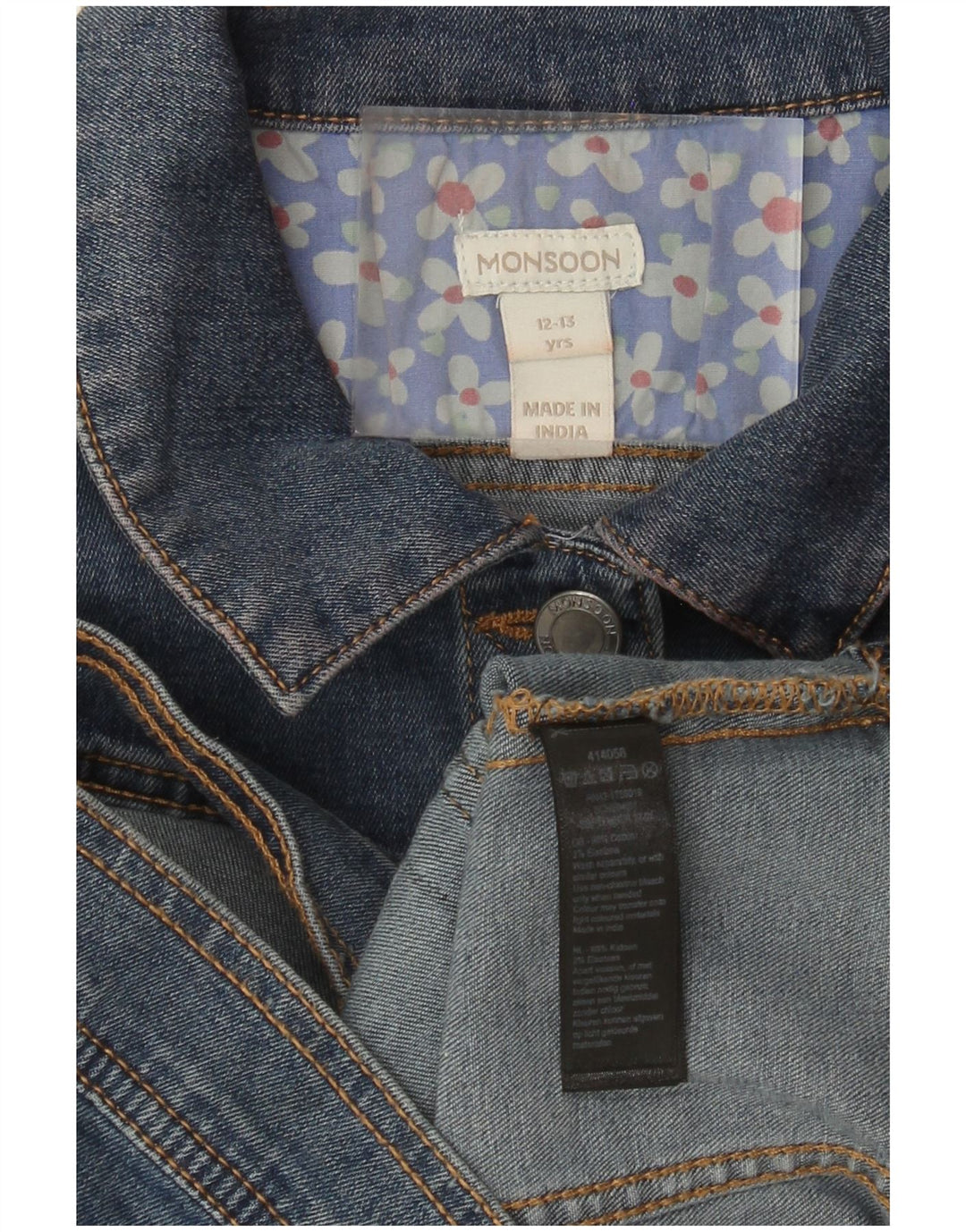 Giacca di jeans per ragazze Monsoon 12-13 anni in cotone blu