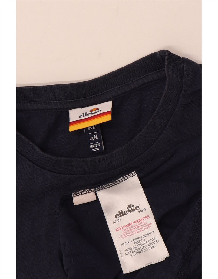 T-shirt grafica da uomo Ellesse Top in cotone blu navy medio