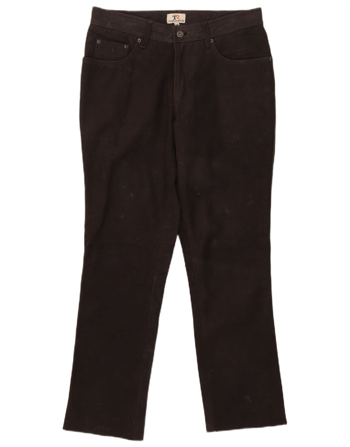 Pantaloni slim in pelle da uomo Tom Ramsey EU 48 Medium W32 L29 Pelle marrone