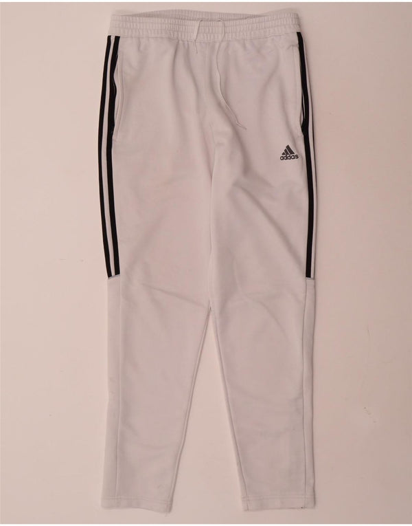 Pantaloni da tuta Adidas Aeroready da uomo in poliestere bianco medio
