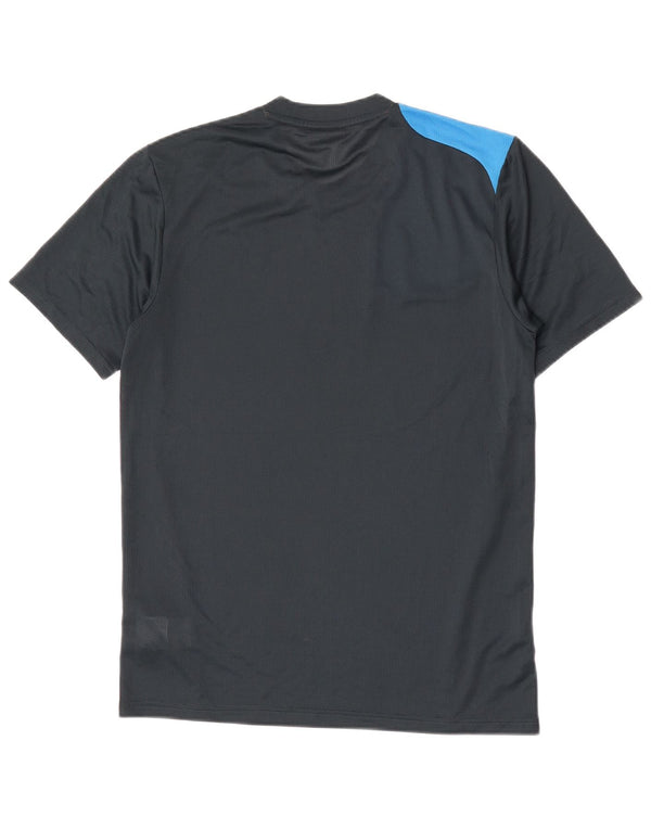 T-shirt grafica da uomo Adidas Top Small in poliestere color block blu navy