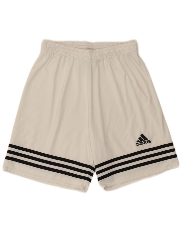 Pantaloncini sportivi Adidas Climalite da uomo piccoli in poliestere bianco