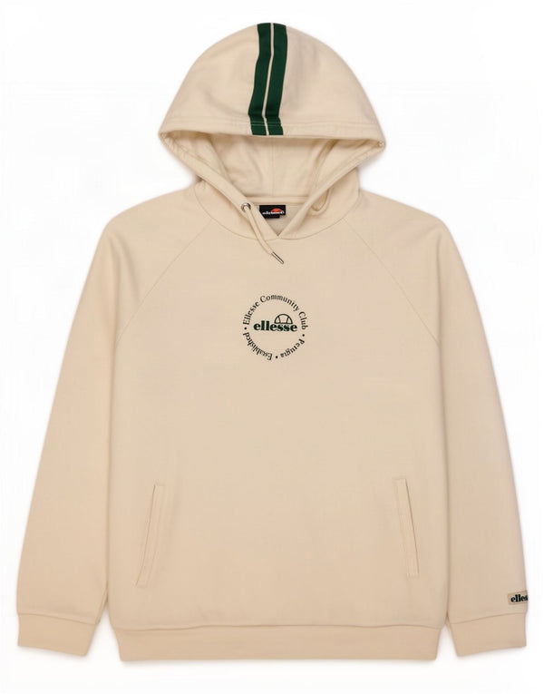 Ellesse, maglione da uomo con vestibilità ampia, vestibilità ampia, cotone color block medio bianco sporco