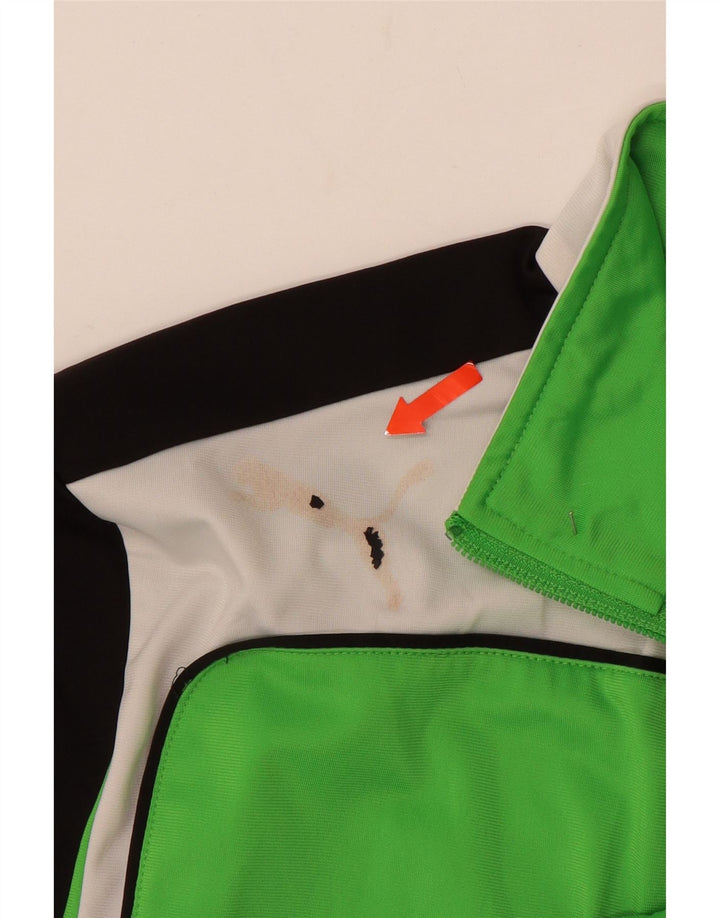 Giacca da tuta da ragazzo PUMA 15-16 anni Poliestere color block verde